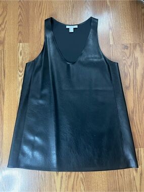 H&M Edition Black Faux Leather Sleeveless Mini Dress Size M